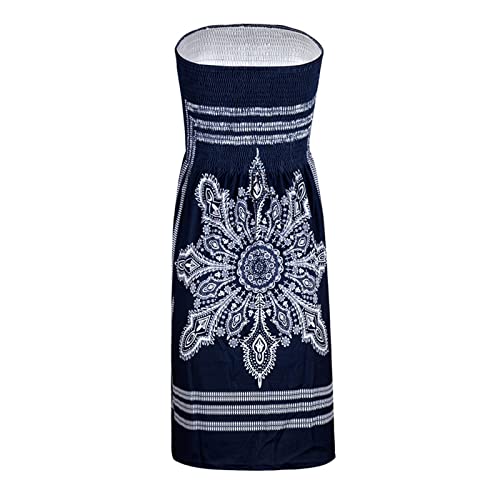 Women’s Summer Strapless Boho Floral Print Mini Dress - Image 7
