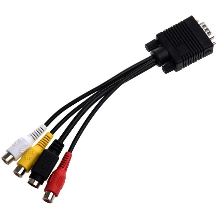 Amazon.co.jp: 変換ケーブル VGAケーブル VGA オス から S端子 + 3RCA