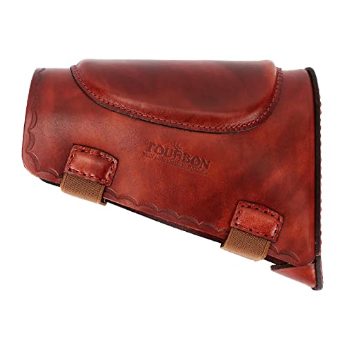 Tourbon Leather Recoil Pad Rifle Shotgun Buttstock Cheek Rest Pad Left Right Handed (Brown 1) #TOP1