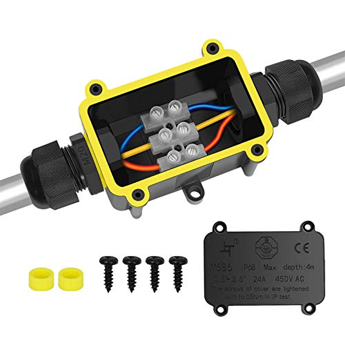 Boîte de Jonction de Plein Air IP68 Imperméable Connecteur de Câble électrique Boîtier de Raccordement 2 Voies Connecteurs Boîte pour Câble Ø 4 à 14mm