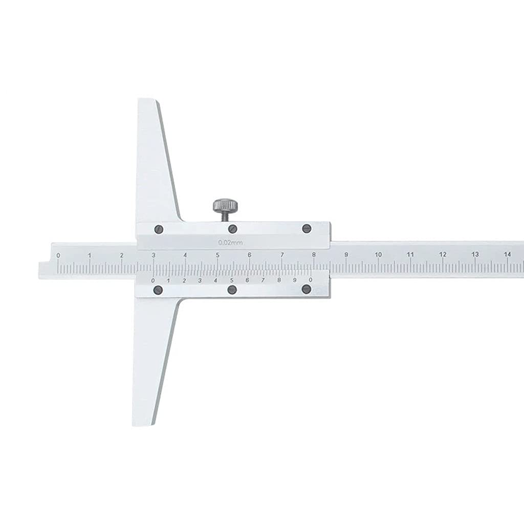 Deep Vernier Caliper 0-150Mm High Precision Stainless Steel Depth Gauge 0.02Mm Resolution Depth Gauge Measuring Tool Ruler,