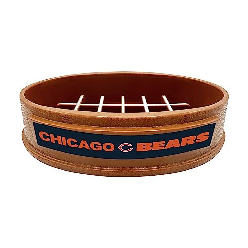 Image of NFL Super-Bowl Chicago Bears Slow Feeder Dog & Cat Bowl. Football Design for Healthy Digestion. Non-Slip for Large & Small Pets