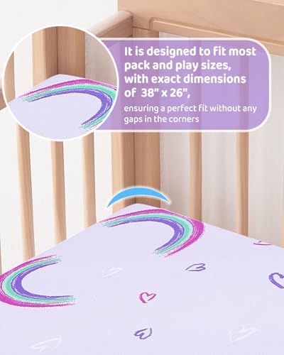Image of lasoftan Pack and Play Mattress - 38 inch x 26 inch Soft Breathable Portable Mattres Waterproof & Washable Perfectly fits Pack n Play