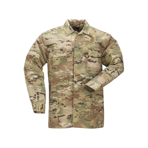 5.11 Tactical Men's Polyester-Cotton Ripstop Fabric Multicam TDU Long Sleeve Shirt, Style 72013
