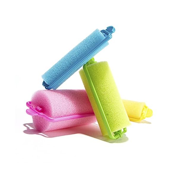 Conair Foam Self Grip Hair Rollers, Hair Curlers with Self Grip, Foam Rollers in Neon Colors, Assorted Sizes, 48 Count (Pack of 1)