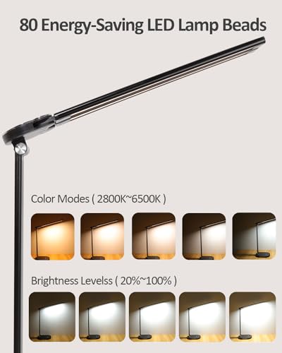 Hukunos HK-02 Led Desk Lamps For Home Office, 14W Double Swing Arm Desk Lamp With Usb Charging Port, Eye-Caring Architect Task Lamp, Desktop Lamp With Night Light Table Light thumb #1