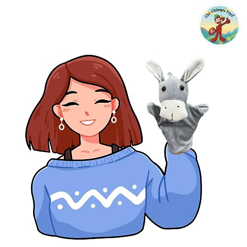 Image of Donkey Hand Puppet | Animal Hand Puppet | Storytelling Puppets for Kids | Hand Puppets for Kids | Animal & Bird Hand Puppet | Puppet Toy | Hand Masks for Kids | Soft Toy