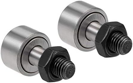 uxcell CF8 Cam Follower KR19 Needle Roller Bearing, 19mm Roller Diameter, 11mm Roller Width, M8 Standard Stud 2pcs