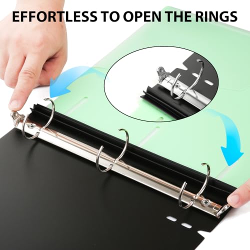Image of WOT I 1.5 Inch Telescoping 3 Ring Binder 6 Pack | Customizable Front Cover / Clear Catalog Pocket / Holds 370 Sheets / Pastel Colors / School Office Supplies