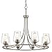 Millennium 9728-SN Transitional Eight Light Chandelier from Ashford Collection in Pewter, Silver Finish, Satin Nickel