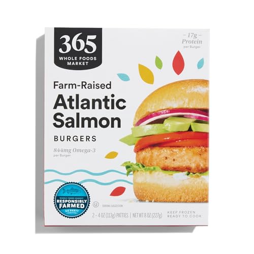 365 by Whole Foods Market Farm-Raised Atlantic Salmon Burger, 8 OZ