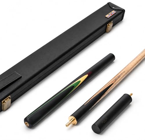 BCE Protégé 3/4 Cut Snooker/Pool Cue with Hard Case Premium North American Ash Shaft Ebonised Butt 6 Extension Piece (Design 1)