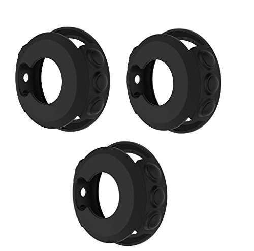 TenCloud for Garmin Fenix 5S/Plus Watch 42mm Silicone Watch Cases Screen Guards Replacement(Black-3 Packs)