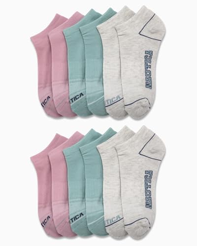 Image of Nautica Womens Low Cut Socks - 12 Pack Breathable Mesh Cushioned Athletic Performance No Show Socks for Women