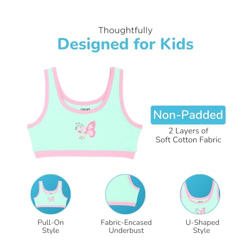 Image of YouGotPlanB Cotton Sports Bra | Ages 8-16 Years | U-Shaped Style | Non-Padded, Double-Layered for Coverage