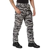 Rothco Tactical BDU Pants – Rugged Cargo Outdoor Hiking EDC Work Uniform, Urban Tiger Stripe Camo, XL