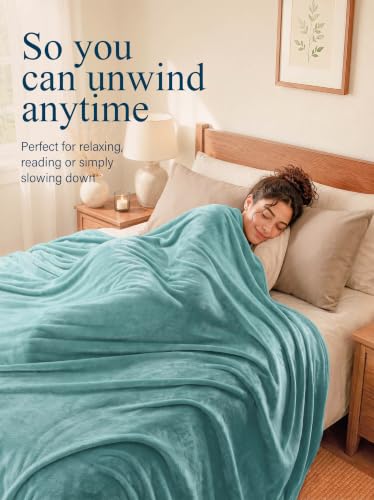 Image of Utopia Bedding Soft Fleece Bed Blanket Queen Size Celadon (90x90 Inch)