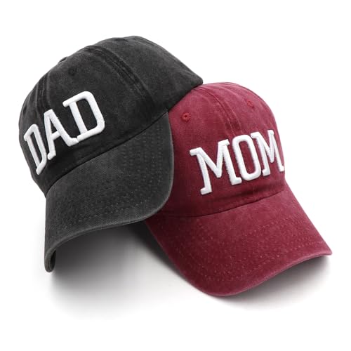 La Mejor Recopilación de dia del padre beisbol que Puedes Comprar On-line. 46 Engmoo Sombreros para el Día del Padre y la Madre, Gorras de Béisbol Bordadas, Regalo para Padres, Unisex, Talla Única, Negro y Rojo