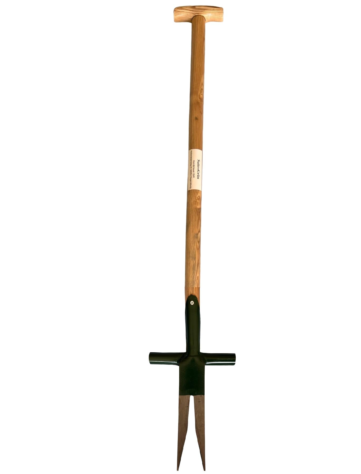 Ampferstecher Unkrautstecher aus legiertem Stahl mit Holzstiel und T-Griff – ergonomischer Gartenhelfer zum Entfernen von Ampfer & Unkraut, 95 cm, 2,4 kg, chemiefrei, langlebig