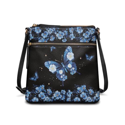 PU Crossbody Bags for Women Large Multiple Pockets Bag Fashion Sling Hobo Bag with Zipper for Working Shopping