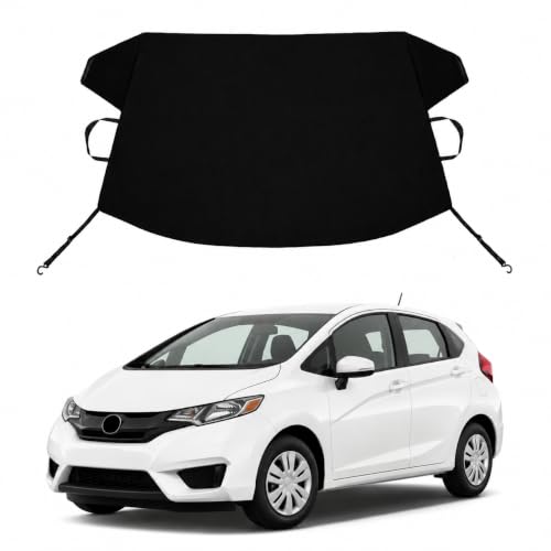 Image of Fit Custom Windshield Cover for Ice and Snow Hon-da Fit Heavy Duty 600D Oxford Fabric Windshield Protector F-it Waterproof Frost Snow Cover Winter Car Accessories