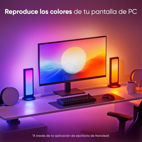Ejemplo comercial de iluminación de pantalla con dos Pegboard Desk Dock