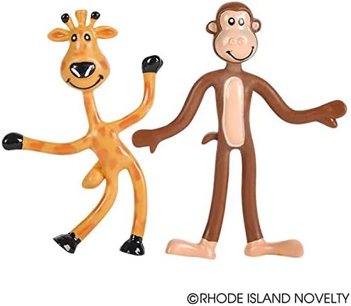 Rhode Island Novelty 4" Bendable Zoo Animals | 12 Per Order