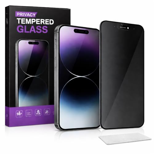 Image of Privacy Tempered Glass Compatible with Apple iphone 14 Pro Full HD tempered glass, Edge to Edge Coverage Tempered glass for screen guard protector with installation Cleaning kit
