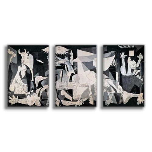 HDSDA Guernica - Póster abstracto en lienzo, decoración de pared, pinturas para sala de estar, dormitorio, decoración de 20 x 30 cm