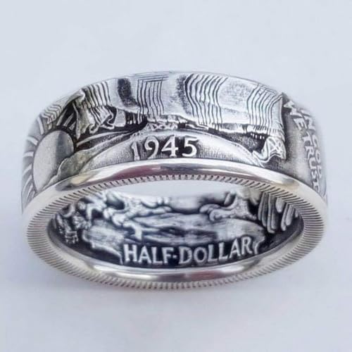 Handcrafted Morgan Dollar Coin Ring for Men, Vintage Wedding Band, Artisan-Crafted Personalized Jewelry, Antique US Coin Ring Gift for Him, Unique Retro Punk Accessory2