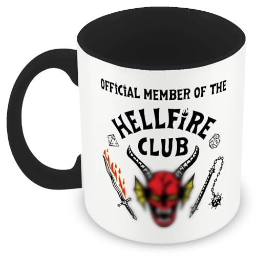 Nhemeylp Stranger Coffee Mug 11OZ Ceramic Mugs with Black Handle & Logo Double-Side Printed Novelty Mug Gifts for Women Men Teenagers TV Drama Enthusiasts