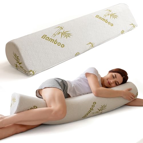Elegjelly Body Pillow for Adults Long Pillow for Back Hip and Knee Support Side Sleeper. Bolster Pillow Insert with High Resilience Foam Soft Support for Pregnant Women Washable Bamboo Cover