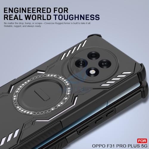 Image of AESTMO Back Case Cover for Oppo F31 Pro Plus 5G | Magnetic Case with Built-in Metal Ring | Compatible with MagSafe Accessories | Shockproof Hybrid (PC + TPU, Black)