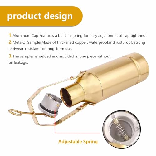 Échantillonneur de liquide en cuivre avec kit d'échantillonnage d'huile