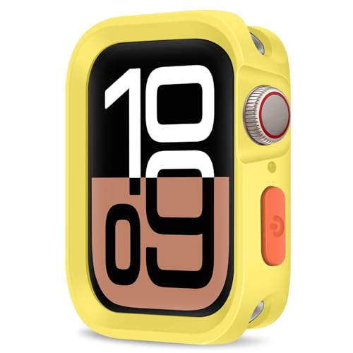 Coque antichoc iWatch 42 mm série 10 souple et robuste jaune