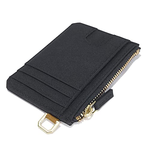 Carhartt, Rugged Leather and Canvas Wallets for Women, Available in Multiple Styles & Colors, Nylon Duck Zippered (Black), One Size