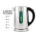 OVENTE Electric Tea Kettle Stainless Steel 1.7 Liter Instant Hot Water Boiler Heater Cordless with Temperature Control, Automatic Shut Off and Keep Warm Function for Coffee Milk Chocolate Silver KS58S