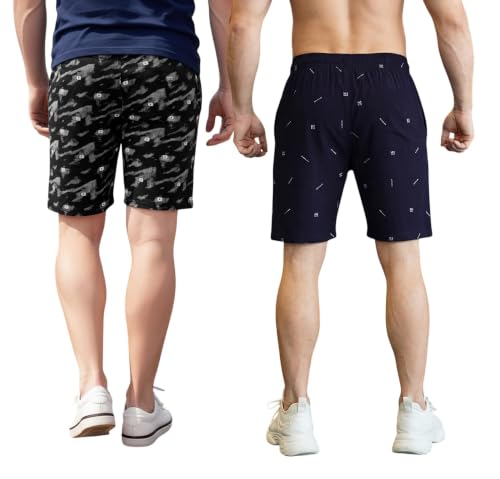Image of FEEL TRACK Men Cotton Regular Fit Shorts