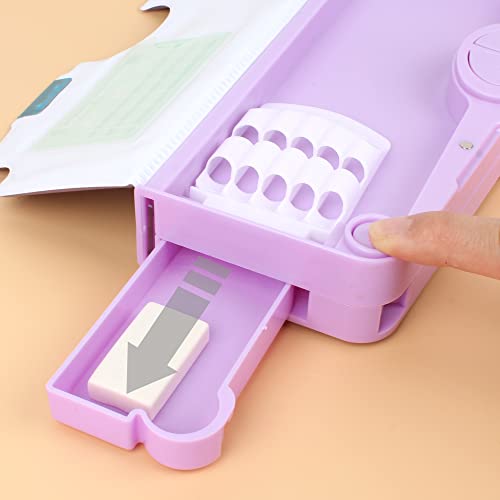 Image of Minache Multifunction Pencil Case Pencil Box with 2 Compartments Cartoon Pattern Stationery Set with Pop Out Scissors and Pencil Sharpener, 7483+Style 3, bh-07483-03AD
