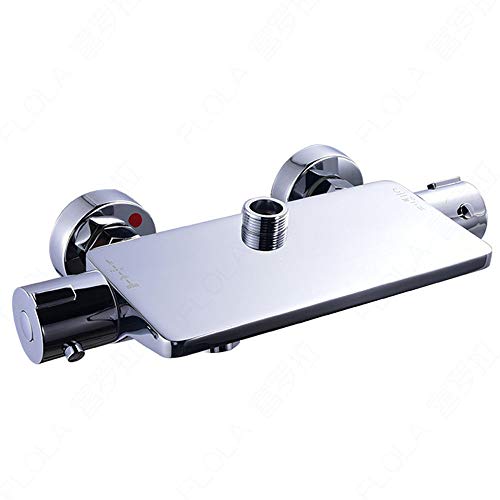 Preisvergleich Produktbild FCX-THERMO Badewannenarmatur Duschthermostat Thermostate Wannenbatterie, Mischbatterie mit Thermostatregulierung, Brausethermostat, Sicherheitssperre bei 38°C, Chrom