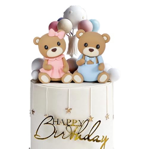 LGWJHCY Decoración de tarta de oso de peluche, decoración de tarta de oso de peluche, decoración de tarta para baby shower, fiesta de cumpleaños, decoración de aniversario para el día de San Valentín,