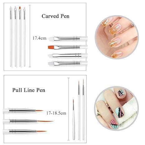 20pcs Nail Art Design Tools 15pcs Nail Art Brushes Kit with 5pcs Nail Dotting Pens — view 4