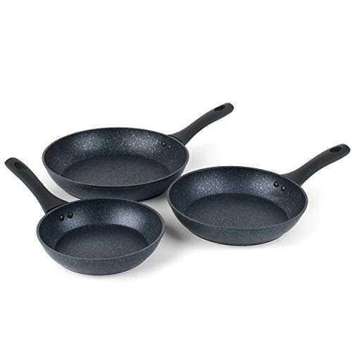 Russell Hobbs Juego de Tres sartenes antiadherentes RH00325GREU Crystaltech, Grafito, 20/24/28 cm, Aluminum