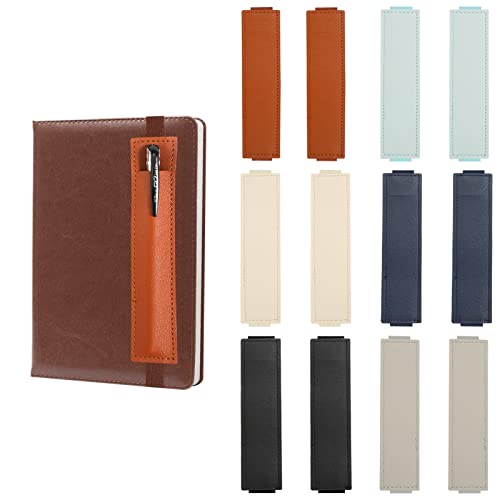 CAINCAY Soporte para bolígrafos, 12 unidades, reutilizable, con banda elástica, de piel, para bolígrafos, para diario, cuaderno Cover