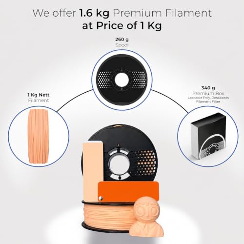 Image of PLA 3D Printer Filament 1.75mm, 1kg Spool (2.2 lbs) - UV /Heat /Weather Resistant, Strong Layer Bonding, Smooth Printing, Low Odor, Outdoor Functional Prototypes, FDM Compatible (Beige Skin, 200 Gram)