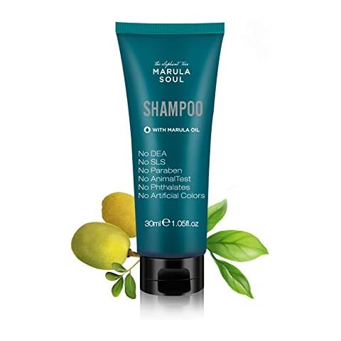 OPPEAL Marula Oil Travel Size Shampoos in bulk - ( 1.05 Fl Oz, 50 Pack) - Mini Tube for Use in Hotel/Vacation Rental/Guest Room - Deeply Cleanning, Ambergris Scent, Eco Friendly Container - All Hair Types Cover
