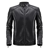 JACKEN-DESIGN - Lederjacke mit durchgehendem Reißverschluss; Stehkragen; Mehrere Taschen bieten Ihnen genügend und sicheren Platz für Ihr Telefon, Karten oder anderes Zubehör, hochwertige PU-Leder-Lederjacken, die Vielseitigkeit und hohen Komfort begünstigen.