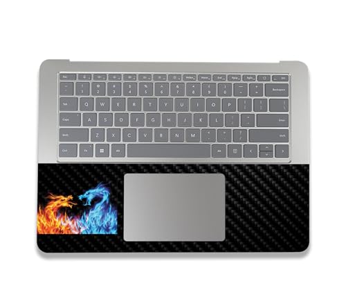 Image of MightySkins Carbon Fiber Skin Compatible with Microsoft Surface Laptop Studio 2 (2023) Full Wrap Kit - Dueling Dragons | Protective, Durable Textured Carbon Fiber Finish | Made in The USA