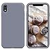 SURPHY Cover Compatibile con iPhone XR, Custodia per iPhone XR Silicone Slim Cover Antiurto con Fodera in Microfibra, Anti Graffio Cover Case per iPhone XR 6.1 Pollici (2018), Grigio Lavanda