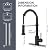 Black Kitchen Faucet with Pull Down Sprayer, High Arc Spring 304 Stainless Steel Commercial Kitchen Sink Faucet,1 or 3 Hole Installation for Farmhouse, RV Camper, Laundry & Utility Sink